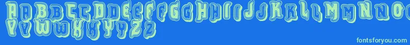 Vtksfurious-Schriftart – Grüne Schriften auf blauem Hintergrund