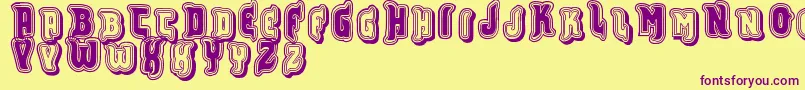 Vtksfurious Font – Purple Fonts on Yellow Background