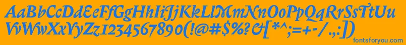 BiblonitcswashBolditalic Font – Blue Fonts on Orange Background