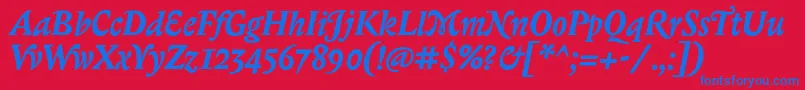BiblonitcswashBolditalic Font – Blue Fonts on Red Background