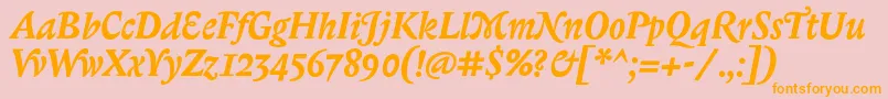 BiblonitcswashBolditalic Font – Orange Fonts on Pink Background