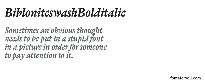 Обзор шрифта BiblonitcswashBolditalic
