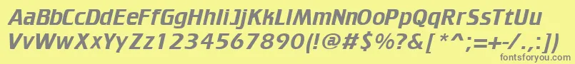 フォントTrekkerRegular – 黄色の背景に灰色の文字
