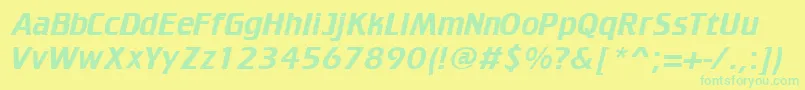 TrekkerRegular Font – Green Fonts on Yellow Background