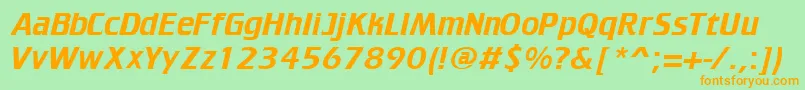 TrekkerRegular Font – Orange Fonts on Green Background