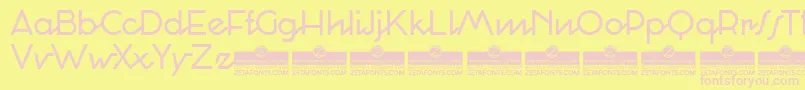 CocosignumCorsivoItalicoRegularTrial-fontti – vaaleanpunaiset fontit keltaisella taustalla