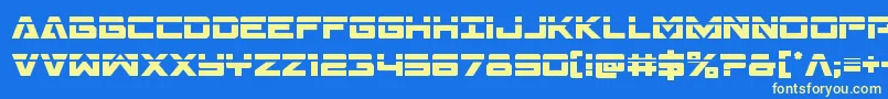 Transamericalaser Font – Yellow Fonts on Blue Background