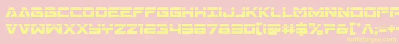 Transamericalaser-Schriftart – Gelbe Schriften auf rosa Hintergrund