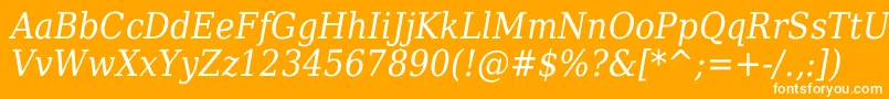 フォントDejavuserifcondensedItalic – オレンジの背景に白い文字