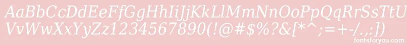 DejavuserifcondensedItalic Font – White Fonts on Pink Background