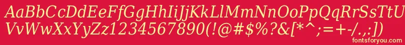 DejavuserifcondensedItalic Font – Yellow Fonts on Red Background