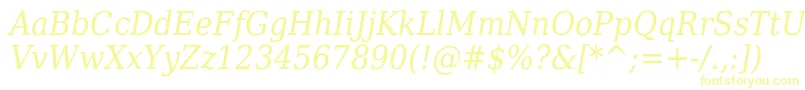 DejavuserifcondensedItalic Font – Yellow Fonts on White Background