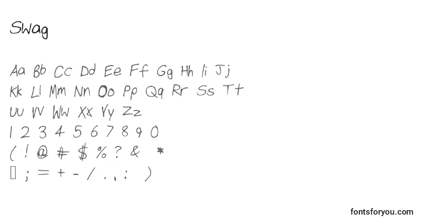 Fuente Swag - alfabeto, números, caracteres especiales