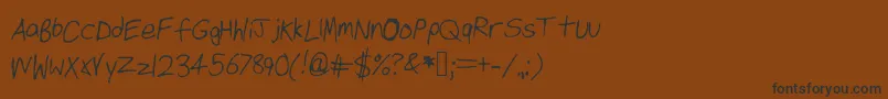 Swag-Schriftart – Schwarze Schriften auf braunem Hintergrund