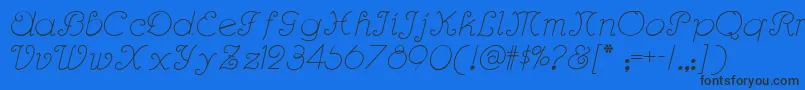 Rhumba Font – Black Fonts on Blue Background