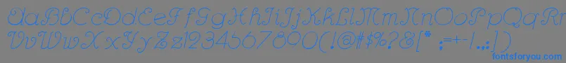 Rhumba Font – Blue Fonts on Gray Background