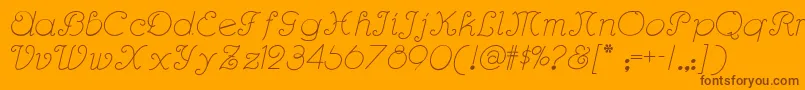 Rhumba Font – Brown Fonts on Orange Background