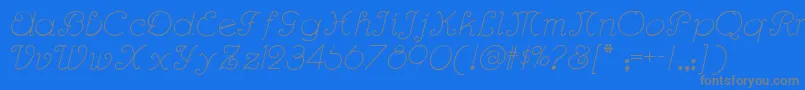 Rhumba Font – Gray Fonts on Blue Background