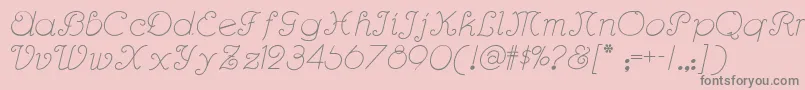Rhumba Font – Gray Fonts on Pink Background