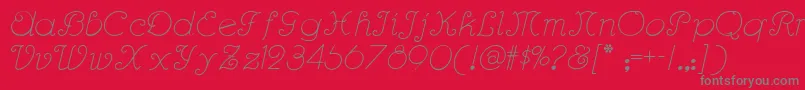 Rhumba-Schriftart – Graue Schriften auf rotem Hintergrund