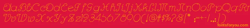 Rhumba Font – Orange Fonts on Red Background