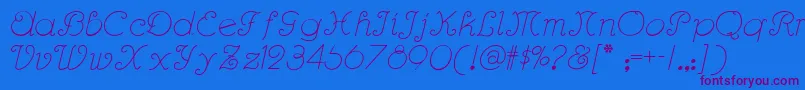 Rhumba Font – Purple Fonts on Blue Background