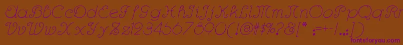 Rhumba Font – Purple Fonts on Brown Background