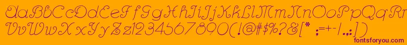 Rhumba Font – Purple Fonts on Orange Background