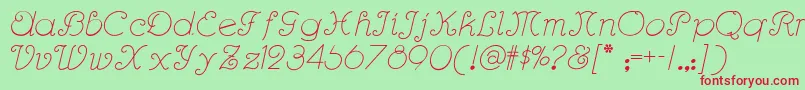 Rhumba Font – Red Fonts on Green Background