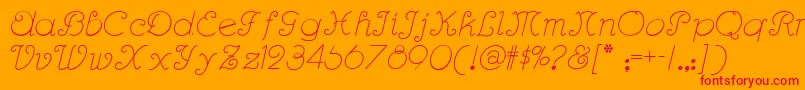 Rhumba Font – Red Fonts on Orange Background