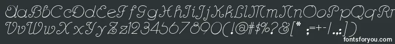 Rhumba-fontti – valkoiset fontit mustalla taustalla