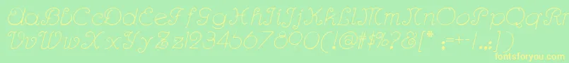 Rhumba Font – Yellow Fonts on Green Background