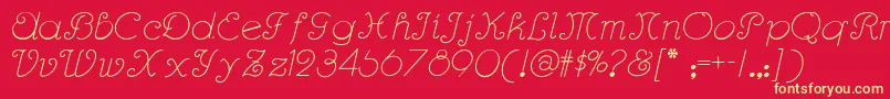 Rhumba Font – Yellow Fonts on Red Background