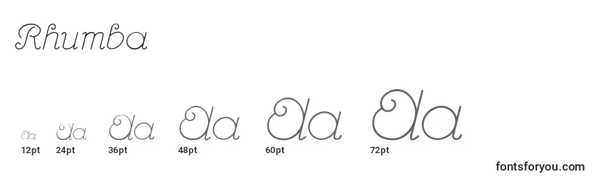 Rhumba Font Sizes