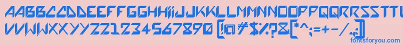 フォントHatove – ピンクの背景に青い文字