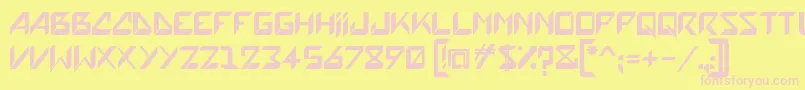 Шрифт Hatove – розовые шрифты на жёлтом фоне