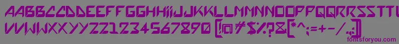 Hatove-Schriftart – Violette Schriften auf grauem Hintergrund