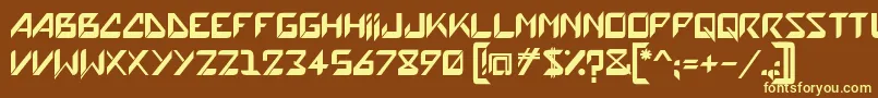 Hatove-fontti – keltaiset fontit ruskealla taustalla