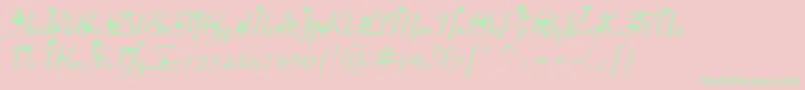 FiolexGirls Font – Green Fonts on Pink Background