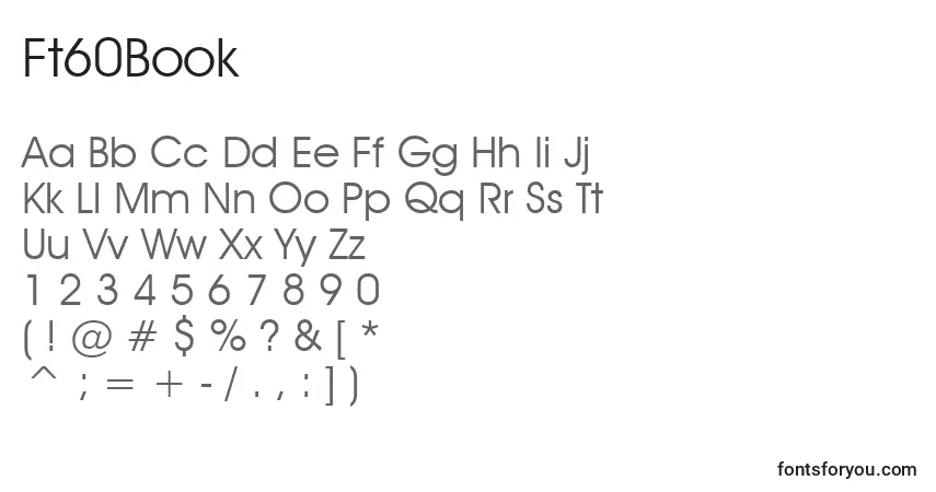 A fonte Ft60Book – alfabeto, números, caracteres especiais