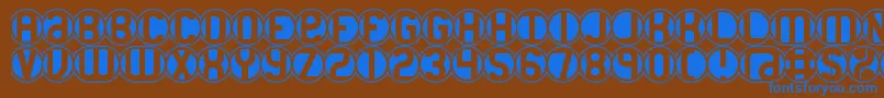 18holes Font – Blue Fonts on Brown Background