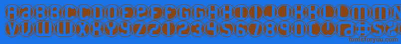 18holes Font – Brown Fonts on Blue Background
