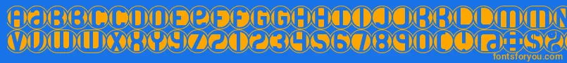 18holes Font – Orange Fonts on Blue Background