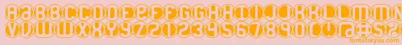 18holes Font – Orange Fonts on Pink Background