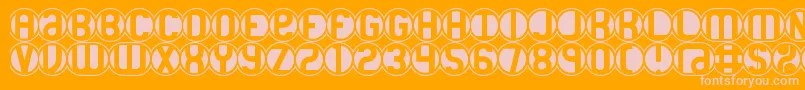 18holes Font – Pink Fonts on Orange Background