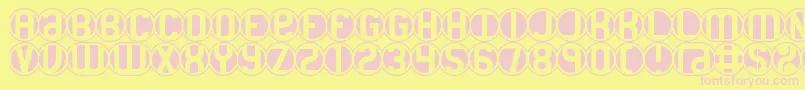 18holes Font – Pink Fonts on Yellow Background