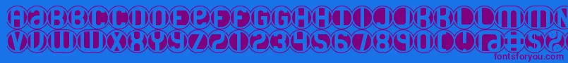 18holes-Schriftart – Violette Schriften auf blauem Hintergrund
