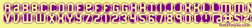 18holes Font – Purple Fonts on Yellow Background
