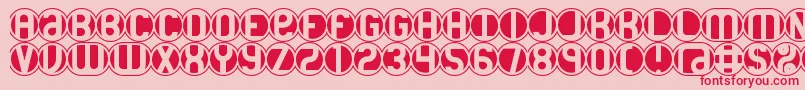 18holes-Schriftart – Rote Schriften auf rosa Hintergrund