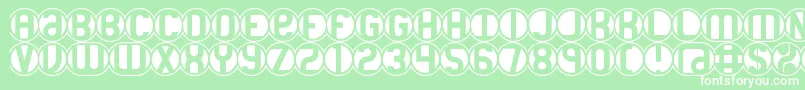 18holes-Schriftart – Weiße Schriften auf grünem Hintergrund